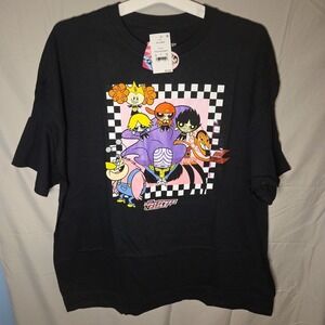 Powerpuff Womens T-Shirt XXL Black Graphic New Cartoon Network